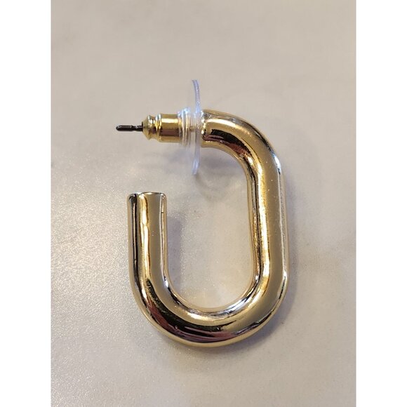 Gold-Tone Hoop Earrings With Rhinestone Accents By Crown & Ivy - Picture 5 of 5